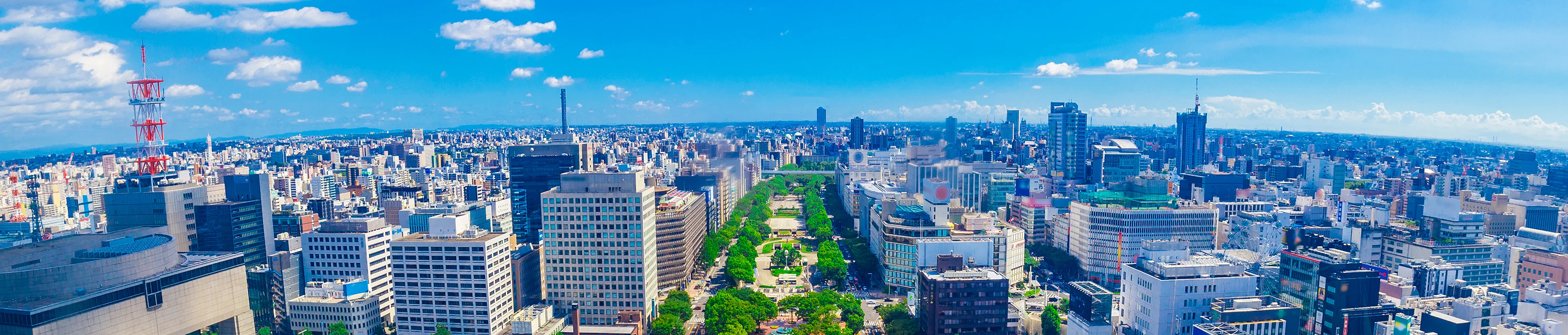 都市の事業用エリアを見渡す風景