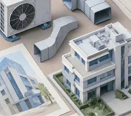 ウェーブが手がける空調設備と建物の模型