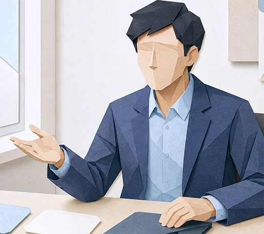 採用に関する質問に答える社員